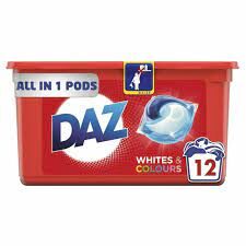 DAZ ALL IN 1 PODS WHITE & COLOURS BRIGHT CLEANING